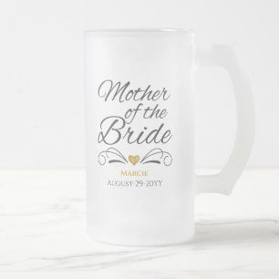 Taza De Cristal Esmerilado Corazón personalizado de la madre del oro de la n