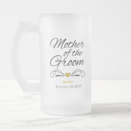 Taza De Cristal Esmerilado Corazón personalizado de la madre del oro del crec