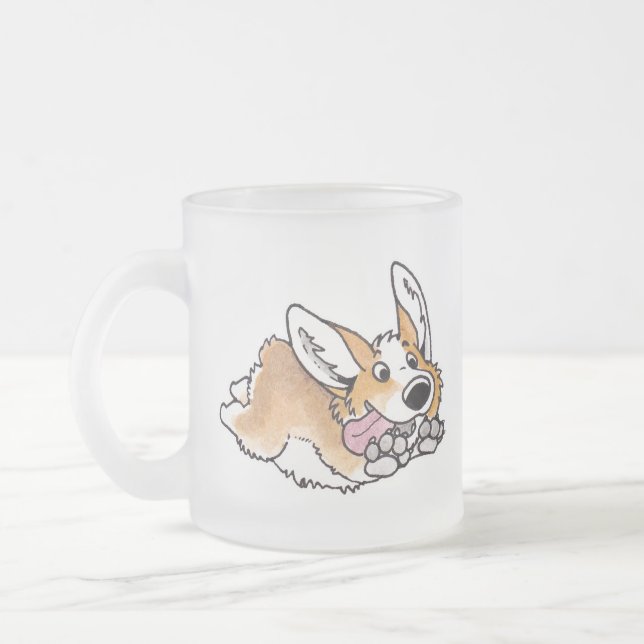 Taza De Cristal Esmerilado Corgi (Izquierda)
