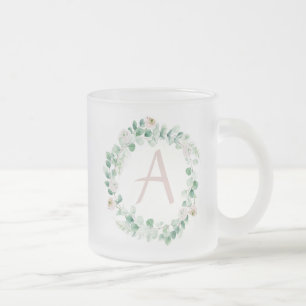 Taza De Cristal Esmerilado Corona de peones de primavera con letra personaliz