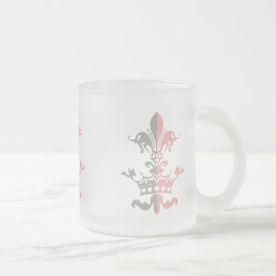 Taza De Cristal Esmerilado Corona del corazón de Fleur - rosa