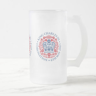 Taza De Cristal Esmerilado Coronación del Rey Carlos III