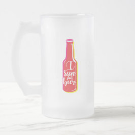 Taza De Cristal Esmerilado Corro Por Beer Fitness Humor Botella Roja