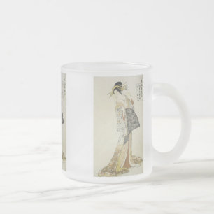 Taza De Cristal Esmerilado Cortesan Takikawa, Eishu, 1796, Mugs & Stein