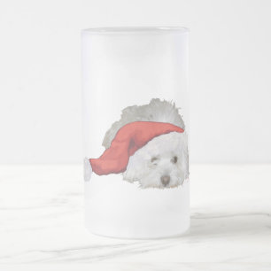 Taza De Cristal Esmerilado Coton de Tulear - Esperando