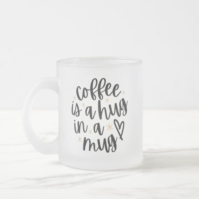 Taza De Cristal Esmerilado Cozy Coffee Quote Frosted Glass Mug (Izquierda)