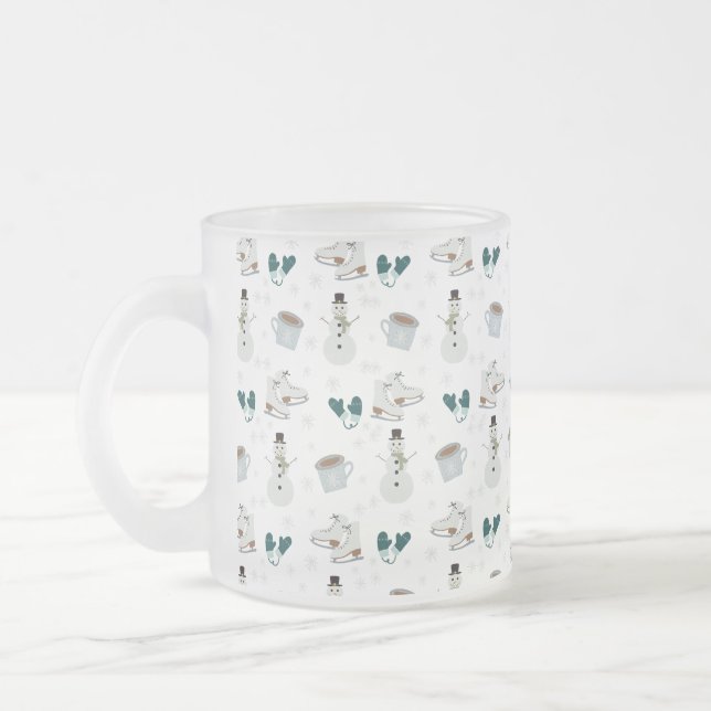 Taza De Cristal Esmerilado Cozy Winter Wonderland Frosty Mug (Izquierda)
