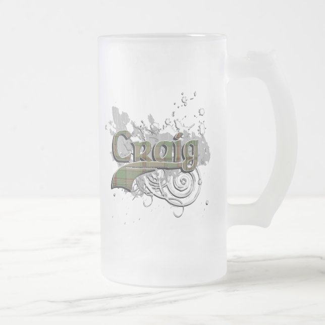 Taza De Cristal Esmerilado Craig Tartan Grunge (Derecha)