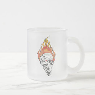 Taza De Cristal Esmerilado Cráneo de floración