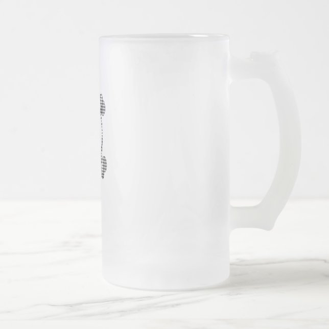 Taza De Cristal Esmerilado Cráneo de Houndstooth (Derecha)