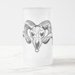TAZA DE CRISTAL ESMERILADO CRÁNEO DE RAM