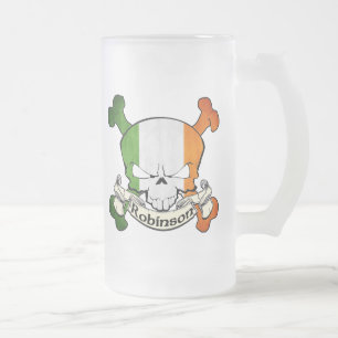 Taza De Cristal Esmerilado Cráneo del irlandés de Robinson