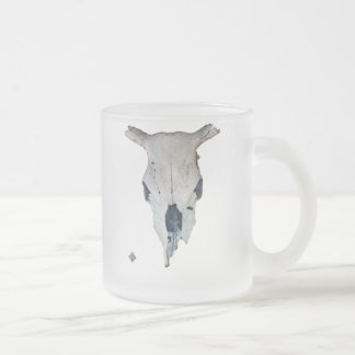 Taza De Cristal Esmerilado Cráneo viejo de la vaca