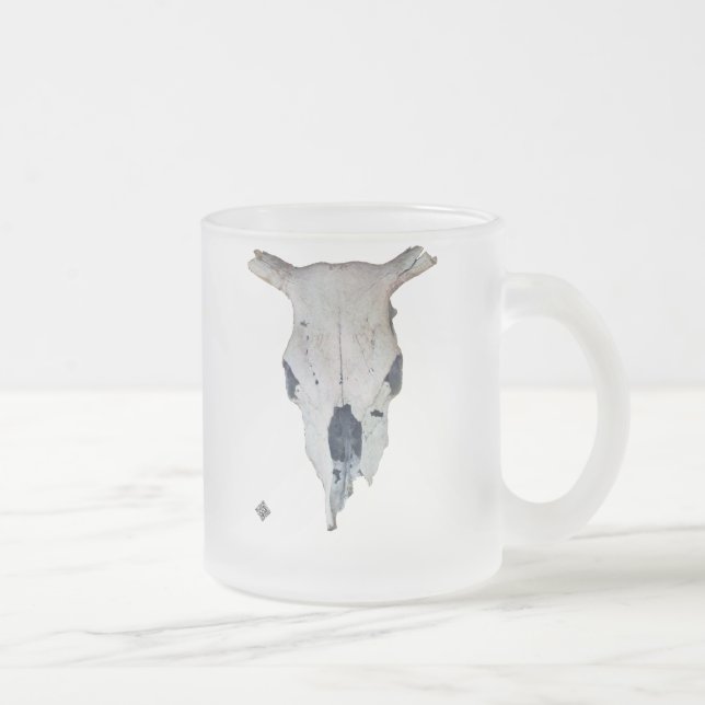 Taza De Cristal Esmerilado Cráneo viejo de la vaca (Derecha)