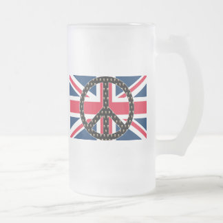 Taza De Cristal Esmerilado Cráneos británicos de la paz