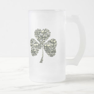Taza De Cristal Esmerilado Cráneos del trébol