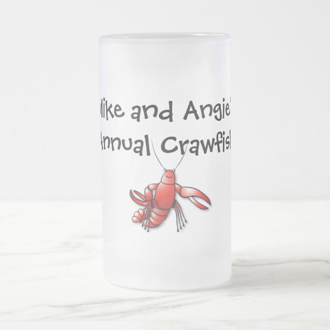 Taza De Cristal Esmerilado Crawfish Boil Mug (Centro)