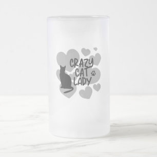 Taza De Cristal Esmerilado Crazy Cat Lady Notebook