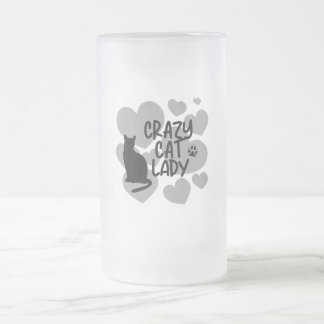 Taza De Cristal Esmerilado Crazy Cat Lady Notebook