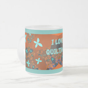 Taza De Cristal Esmerilado Crazy Quilt Resumen Diseño Fractal