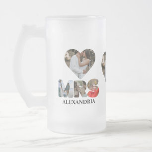 Taza De Cristal Esmerilado Crea tu propia pareja de fotos de Mr. y Mrs.