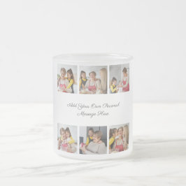 Taza De Cristal Esmerilado Crea tu propio collage de 6 fotos y añade tu salud