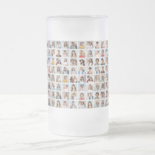 Taza De Cristal Esmerilado Crea tu propio collage de 96 fotos