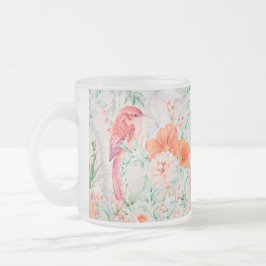 Taza De Cristal Esmerilado Crea tus propias aves románticas y flores
