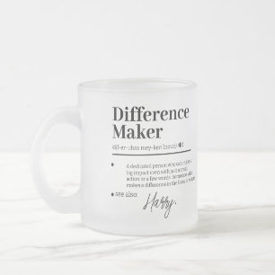 Taza De Cristal Esmerilado Creador de Diferencias Personalizado, Regalo de Ag