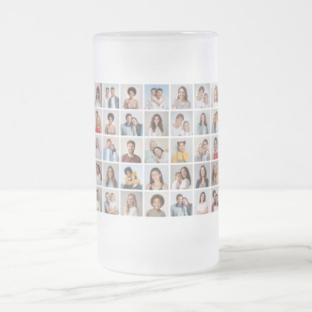 Taza De Cristal Esmerilado Crear su propio Collage de fotos de 35 (Centro)