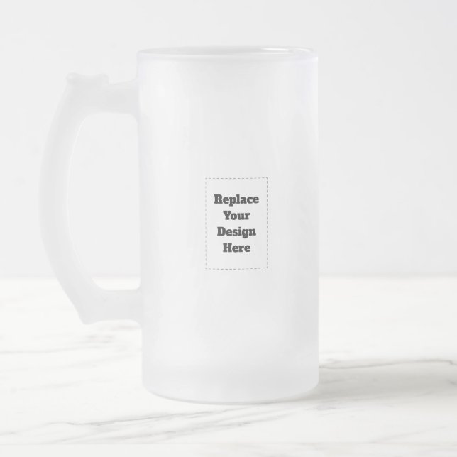 Taza De Cristal Esmerilado Create Your Own white  (Izquierda)