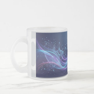 Taza De Cristal Esmerilado Creatividad abstracta de IA Innovación digital