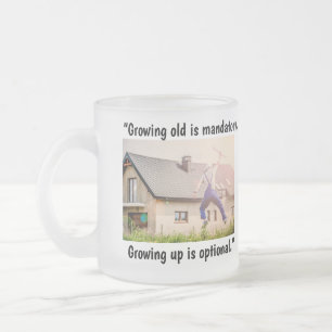 Taza De Cristal Esmerilado 'Crecer es opcional'