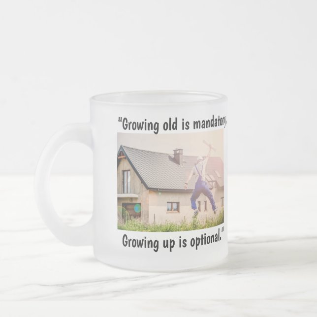 Taza De Cristal Esmerilado 'Crecer es opcional' (Izquierda)