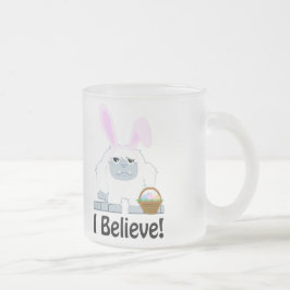 Taza De Cristal Esmerilado ¡Creo! Easter Yeti