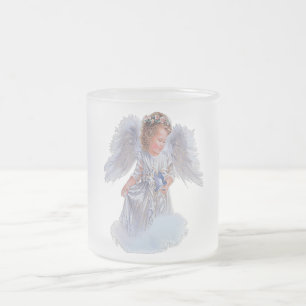 Taza De Cristal Esmerilado Creo en los ángeles