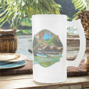 Taza De Cristal Esmerilado Crest del Río Mismaloya 0331