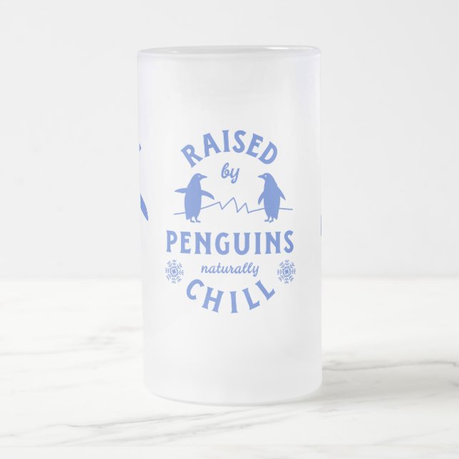 Taza De Cristal Esmerilado Criado por pingüinos naturalmente (Centro)