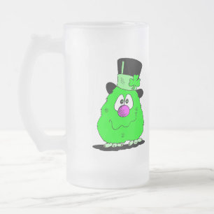 Taza De Cristal Esmerilado Criatura Verde Borrosa & Stein de Vaso de Cerveza