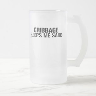 Taza De Cristal Esmerilado Cribbage me mantiene sano