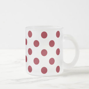 Taza De Cristal Esmerilado Crimson Red Polka Doce Círculos