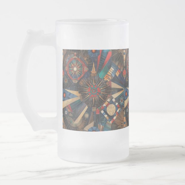 Taza De Cristal Esmerilado "Crónicas indígenas antiguas" de Aqua chillón hela (Izquierda)