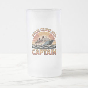 Taza De Cristal Esmerilado Crucero de borrachera 2026 El capitán divertido a