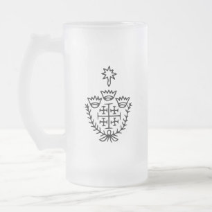 Taza De Cristal Esmerilado Cruz de Jerusalén tatuaje histórico de peregrinaci