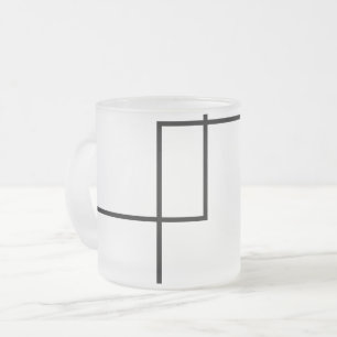 Taza De Cristal Esmerilado Cuadrados Geométricos Minimalistas Vidrio Deslustr