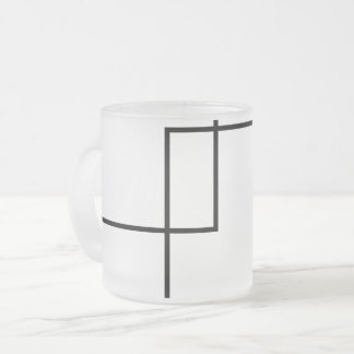 Taza De Cristal Esmerilado Cuadrados Geométricos Minimalistas Vidrio Deslustr