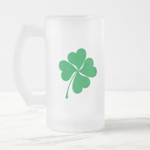 Taza De Cristal Esmerilado Cuadros Green Lucky 4 deja el corazón Clover sham