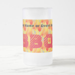 Taza De Cristal Esmerilado Cualquie Bbq del nombre o del acontecimiento -