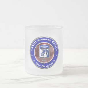 Taza De Cristal Esmerilado Cuerpo Aerotransportado XVIII Sky Dragons
