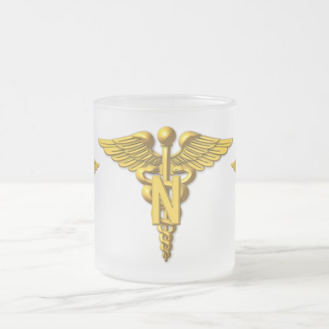 Taza De Cristal Esmerilado Cuerpo de enfermería del Ejército de Veteranos (Centro)